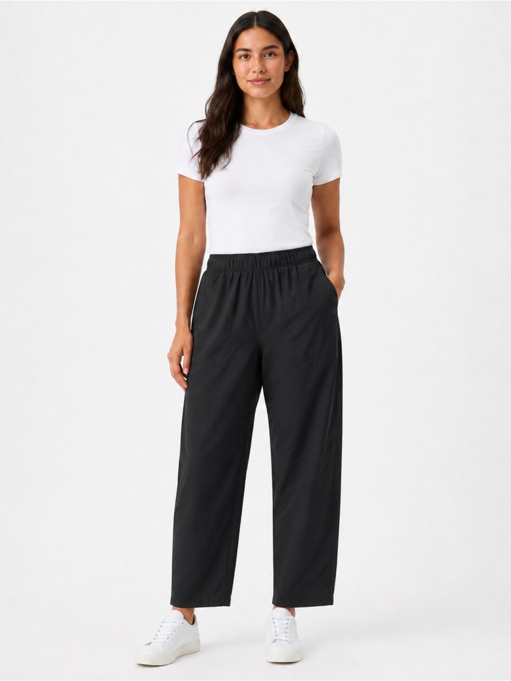 Lululemon Lightweight Mid-Rise Barrel-Leg Cropped Pants Black Size 10.